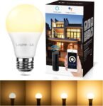 Lepro Bombilla LED Inteligente WiFi Ajustable, Smart WiFi E27 9W=60W, Control Remoto y Control por Voz, Enchufe con Alexa y Google Home, Blanco Cálido 2700K, 806lm, No Requiere Hub, Paquete de 1