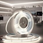 Luces LED COB Tira LED 12V 5M Luz blanca fría autoadhesiva Tira de luces 6000K 320LED/M Flexible Cortable, ancho 8 mm, para dormitorio, sala de estar, gabinete, fiesta (sin fuente de alimentación)