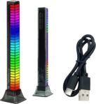 Luz LED de ambiente musical con luz de ritmo, activada por voz, luz de control de sonido, lámpara LED RGB, luz de control de sonido creativo (C)