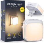 Luz Nocturna Infantil con Sensor Crepuscular, 2 Piezas Enchufe de Luz Nocturna Brillo Ajustable, Lámpara de Noche para Bebés para Niños, Escaleras, Pasillo, Dormitorio, Sala de Estar, Cocina, Baño