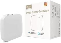 MOES Tuya ZigBee Smart Gateway/Hub con cable, el control remoto inalámbrico de la aplicación Smart Life funciona con Alexa Google, se requiere cable de red para conectar el enrutador y la puerta