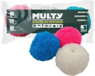 MULTY Juego de 3 estropajos de colores que no rayan – para platos, ollas, parrillas, baño, ducha, azulejos, pisos – Reutilizables y lavables hasta 100 veces – 100% poliéster y reciclable