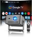 Magcubic Proyector 4K con Google TV Stick, Proyector Portátil 1080P Nativo 800ANSI con WiFi, Bluetooth, Corrección Trapezoidal Autofocus, Rotación 180°, Altavoces 15W Proyector HY450GT