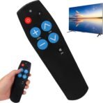 Mando a distancia universal para personas mayores con botones grandes, fácil de usar y configurar, mando a distancia universal para televisores y dispositivos IR con cable