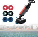 Máquina Fregadora de Suelos con Aspiración, Ancho de Limpieza Inalámbrico de 17″, 350 RPM, Cabezal Giratorio de 360°, 120 Min de Batería, Tanques Dobles (4,5 L + 7,5 L) para Escuelas Red