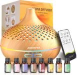 Máquina de aromaterapia con difusor de Aroma de 500ML con difusor humidificador de 14 LED Control remoto 4 temporizador 2 patrones de pulverización