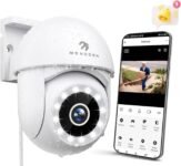 Menborn Cámara de Vigilancia WiFi Exterior 4MP/2.5K, Cámara IP Vigilancia de Seguridad 360°, Detección Humana AI, Seguimiento Automático, Color Nocturno, Audio Bidireccional, Compatible Alexa, IP65