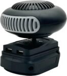 Modo de calentador de batería inalámbrico, aire frío caliente para herramientas eléctricas de 18 V 20 V, ventilador de calefacción de aleación portátil, rotación de 360 ​​° y puertos USB