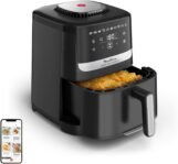 Moulinex Easy Fry Silence, Freidora de aire, Cesta de almacenamiento de 5L, Tecnología silenciosa, Sistema de fácil limpieza y almacenamiento, 10 programas, Negro, EZ5528F0
