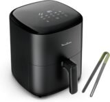Moulinex Freidora de aire Easy Fry Max 5L 1500W, Ahorro energético hasta un 70%, Panel de control intuitivo, 10 programas automáticos, para 6 personas, Incluye pinzas colador, Negra, EZ245820ES