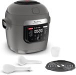 Moulinex Multicook & Fry MZ730BF0 Robot de cocina con freidora de aire incorporada, 12 programas, 2 niveles de cocción, función de programación, capacidad 6L, gris hipopótamo