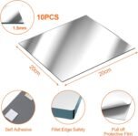 Newpop 10 pegatinas de espejo de pared sin marco, 20 x 20 cm, azulejos flexibles autoadhesivos de acrílico y plástico para decoración del hogar, baño, dormitorio, sala de estar, armario