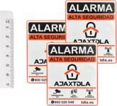 No parece real, es un disuasivo de alarma. 3 etiquetas autoadhesivas de aluminio, resistentes al agua