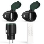 Pack de 3 Enchufes Inteligentes IP44 Impermeables de 2300 W con Mando a Distancia y Alcance de 70 m para Exteriores, Jardín y Dispositivos Eléctricos