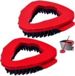 Paquete de 2 estropajos compatibles con Vileda Turbo Spin EasyWring, cabezal de cepillo multifunción para pisos, cepillo para fregar baños, azulejos, cerdas de alambre rígido