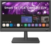 Pequeño Smart TV HD 1080P 15,6 pulgadas, Smart TV con sintonizador T2/HDMI/USB/AV para cocina, autocaravana/caravana