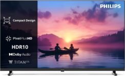 Philips 24PHS6000 HD LED Smart TV – Pantalla de 24″ con Pixel Plus, plataforma Titan OS y sonido Dolby Digital – Funciona con Alexa y Google Voice Assistant