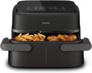 Philips Airfryer de doble cesta Serie 1000-7,1 L de capacidad, tecnología RapidAir, 10 funciones en 1, 90% menos grasa, diseño compacto, aplicación de recetas HomeID (NA154/00)