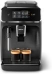Philips Cafetera espresso automática Serie 2200 – 2 cafés, pantalla táctil, espumador de leche clásico, molinillo de cerámica, negro mate (EP2220/10)