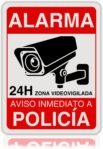 Póster de Videovigilancia – 21 x 28 cm – Reflectante – Fabricado en Aluminio – Espesor 0,8 mm – Zona de Videovigilancia – Entrada Vigilada – Señal de Alarma Disuasoria – Señal de Advertencia Policial