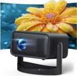 Proyector Portátil 4K y 1080P HD | Wi-Fi, Bluetooth | Enfoque automático y Keystone | Soporte 360° | Compatible con Smartphone, HDMI, USB, TV, Laptop | Conexión de pantalla espejo