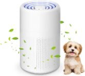 Purificador de aire con filtro HEPA, purificador de aire para alergias, purificador de aire con aromaterapia, elimina el olor al polen alérgico y la caspa de mascotas, humo, blanco