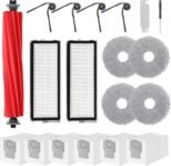 QV35 Accesorios de repuesto para robot aspirador Roborock QV 35A, QV 35S, QR 598, QR 798, 1 cepillo principal, 4 cepillos laterales, 2 filtros HEPA, 4 paños de lavado, 6 bolsas para el polvo