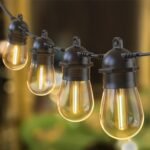 Quntis Guirnalda de Luces Exterior 31M/102ft, Luces de Terraza Exterior Conectables IP65 Impermeables con 30+2 Bombillas, Luces LED para Jardín, Terraza, Patio, Fiesta, Balcón, Boda – Blanco Cálido