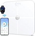 RENPHO Báscula de Baño Digital Inteligente Bluetooth y Báscula de Grasa Corporal, Báscula de Baño Digital Inalámbrica, 13 Medidas, Análisis de Composición Corporal, ITO Blanco, Elis Aspire