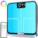 RENPHO Báscula de Grasa Corporal y Músculo, Báscula de Baño con Pantalla Multicolor, Báscula Inteligente con App, 13 Composición Corporal, Peso, Grasa Corporal, IMC, Recargable