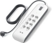 Regleta Belkin con 8 tomas y 2 puertos USB-A (2,4 A) con protección contra sobretensiones, 900 julios, ladrón, cable de 6,5 pies, regleta con protección eléctrica, hogar y oficina