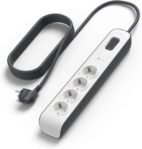 Regleta con protector contra sobretensiones de 4 tomas Belkin – Thief con 4 tomas de CA protegidas, 525 julios, cable de 2 m, multiplicador de enchufes eléctricos protegidos
