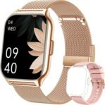 Reloj Inteligente para Mujer, (Dos Correas) Llamada Bluetooth y Recibir Whatsapp, Reloj Inteligente Deportivo con Presión Arterial, Más de 100 Deportes, Ritmo Cardíaco, Esferas DIY, para iOS Android