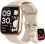 Reloj Inteligente para Mujer con Alexa, Llamadas Bluetooth IP68 Reloj Inteligente Deportivo con Mensajes de Whatsapp, Monitor de SpO2/Sueño/Estrés/Corazón Reloj de Regalo para Android iOS