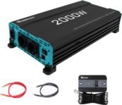 Renogy Inversor 12V 220V Onda Pura 2000W/4000W, Convertidor Transformador DC AC 12V a 220V con Mando a Distancia, 2 Tomas UE para Coches, Camping, Caravanas (Clase de Eficiencia Energética A+)