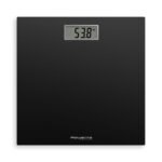 Rowenta Premiss BS1400 Báscula de Baño con Pantalla LCD, Diseño Delgado, 2 cm de Alto, Hasta 150 kg y 100 g de Precisión, Encendido/Apagado Automático, Negro