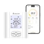 SALCAR Termostato Inteligente Termostato de Calefacción de Caldera WLAN T5W Termostato de Radiador WiFi con Humedad Termostato de Pared Programable Tuya Termostato Ambiental WiFi Inteligente