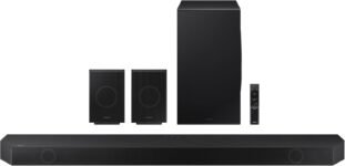 SAMSUNG Q990D Barra de Sonido de 11.1.4 Canales con Audio Inalámbrico Dolby Atmos, Altavoz Trasero Incluido, Q-Symphony, SpaceFit Sound Pro, Sonido Adaptativo, Modo Juego Pro con Alexa Incorporado,