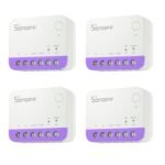 SONOFF Interruptor Matter para Persiana enrollable MINI-RBS, Wi-Fi 2,4 GHz, Tamaño Mini, Control Porcentual, Compatible con Alexa/Google Home/HomeKit/Home Assistant, Neutro Requerido, Pack de 4