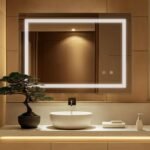 SaniteModar Espejo de Baño con Luz 60 x 100 cm – Ultra Brillante y Antivaho – Espejo de Baño LED de Pared – Instalación Vertical/Horizontal, IP44 Resistente al Agua