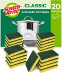 Scotch-Brite Classic Scrubber 20 unidades – Depurador duradero que elimina fácilmente la grasa y los residuos de alimentos quemados