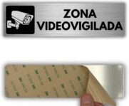 Señal de Zona de Videovigilancia – 5 x 18 cm – Grosor 0,8 mm – Señal de Cámaras de Seguridad – Señal de Área Monitoreada – Señal de Alarma Conectada – Señal de Zona de Vigilancia – Póster de Cámaras