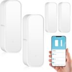 Sensor de puerta WiFi, juego de 2 sensores de alarma de puerta, detector inteligente de apertura/cierre de puerta, sensor de puerta inteligente Tuya, sensor de ventana inalámbrico, notificación