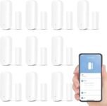 Sensor de puerta WiFi, sensor de contacto de ventana inteligente de 10 piezas, alarma inalámbrica para puerta de ventana para seguridad del hogar y automatización del hogar inteligente