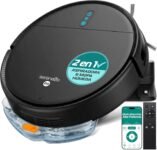 SereneLife Robot Aspirador y Trapeador Automático Inteligente, Control por App, 3 Modos de Limpieza, Autocarga, Succión de 700Pa, Ideal para Pelos de Mascotas, Alfombras y Pisos Duros
