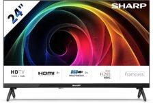 Sharp 24HA1205E – TV 24 Pulgadas 24 Pulgadas (Resolución 1368 x 768, 3X HDMI, 2X USB) Color Negro