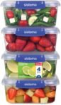 Sistema KLIP IT PLUS Contenedores para Almacenamiento de Alimentos | 1 litro | Juego de 4 recipientes herméticos | Sello hermético | Clips de cierre fácil