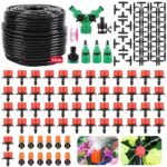 Sistema de Riego Automático, 201 Piezas, Kit de Riego por Goteo de 50 M, Huerto de Riego por Goteo, Adecuado para Prados, Jardines, Huertos Sistema de Riego Automático de Césped