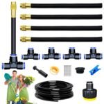 Sistema de riego automático curvo de 360°, sistema de riego de jardín, kit de riego por nebulización, sistema de riego por goteo, para paisajes, flores y plantas de terraza, plantas de invernadero(5m)