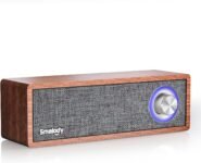 Smalody Altavoz Bluetooth, Altavoces Retro Clásicos de Madera Inalámbricos Portátiles de 10W para Decoración de Habitaciones, Cafetería, Restaurante, Dormitorio, etc.